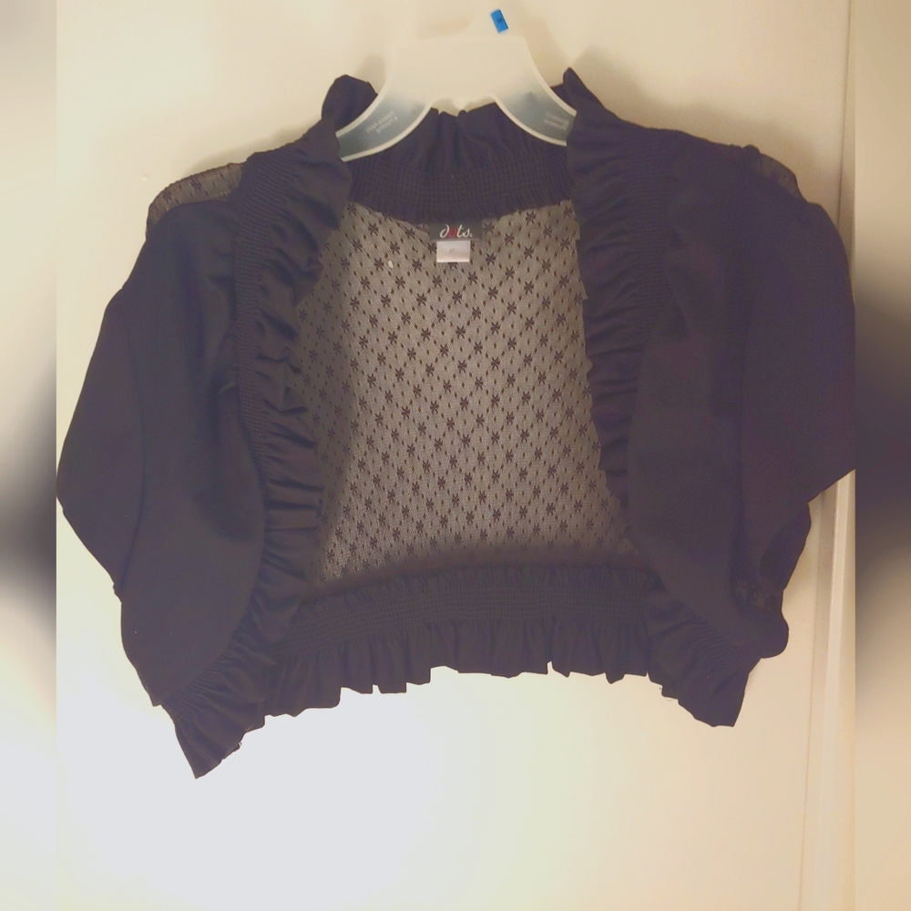 3XL Ruffle sheer Black Jacket brand: Dots.